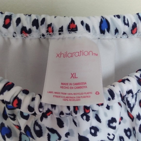 Xhilaration Animal Print Heart Side Tie High Cut Bikini Bottoms Size XL - Picture 8 of 9
